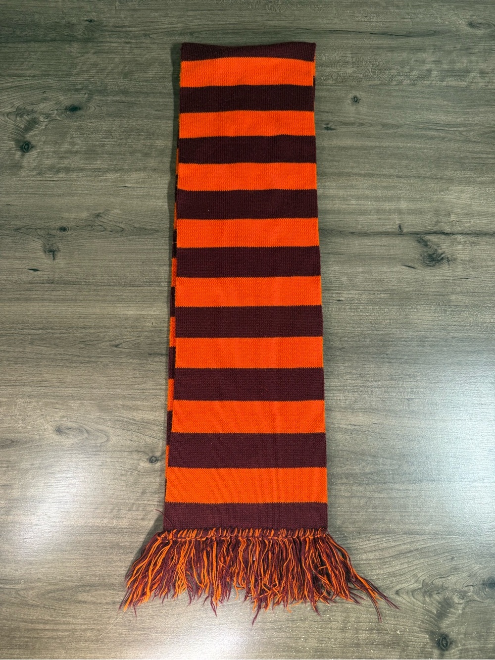 Maroon and Orange 60”x 8.5” Winter Scarve